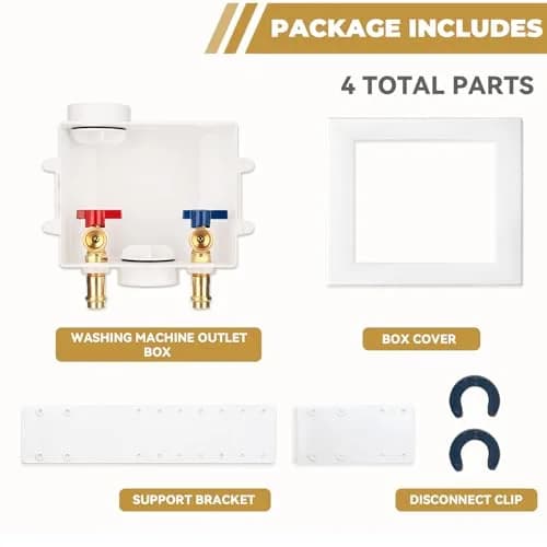 SECKWHALE Press Washing Machine Outlet Box with Center Drain 207.5 cu in | Copper Press Connections, Recessed Box, 1/2 Inch Press x 3/4 Inch MHT thumbnail 9
