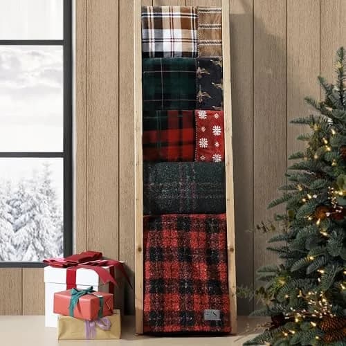 Eddie Bauer Brushed Fleece & Plush Sherpa Throw Blanket 127cm x 152cm (50" x 60") | Cozy Cabin Plaid Beige for Couch & Bed thumbnail 6