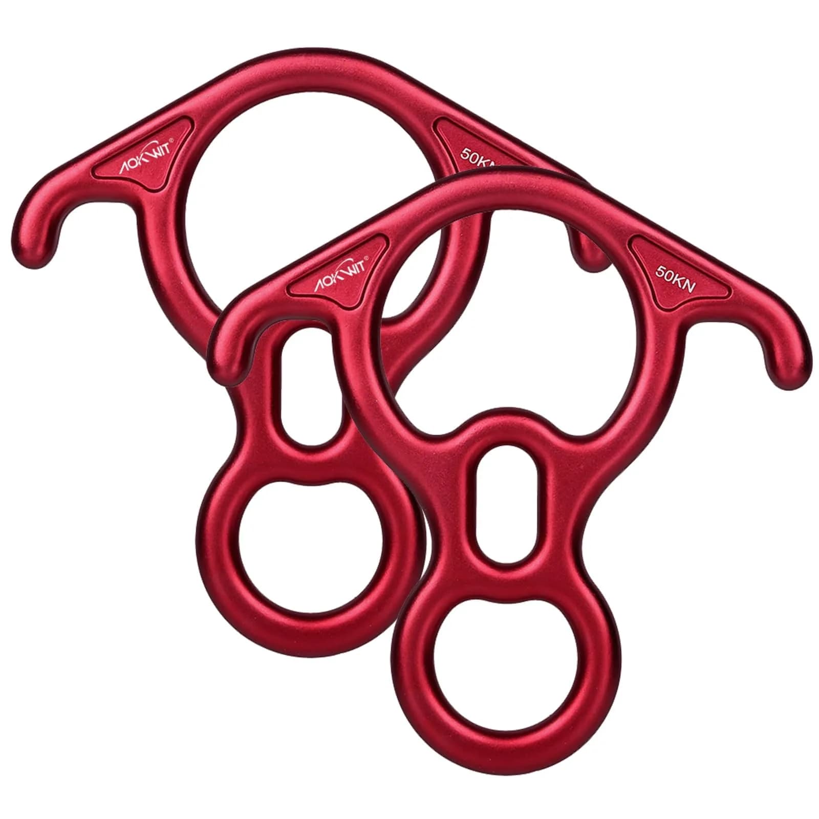 AOKWIT 50KN Rescue Figure 8 Descender 17cm (6.7in) | Bent-Ear Belay Device for Rock Climbing & Rescue