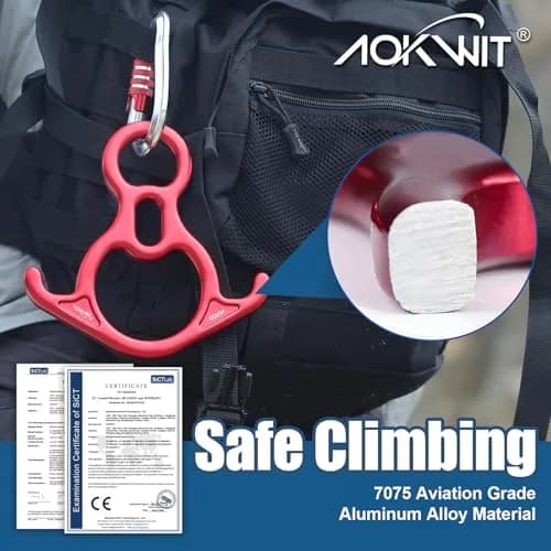 AOKWIT 50KN Rescue Figure 8 Descender 17cm (6.7in) | Bent-Ear Belay Device for Rock Climbing & Rescue thumbnail 2