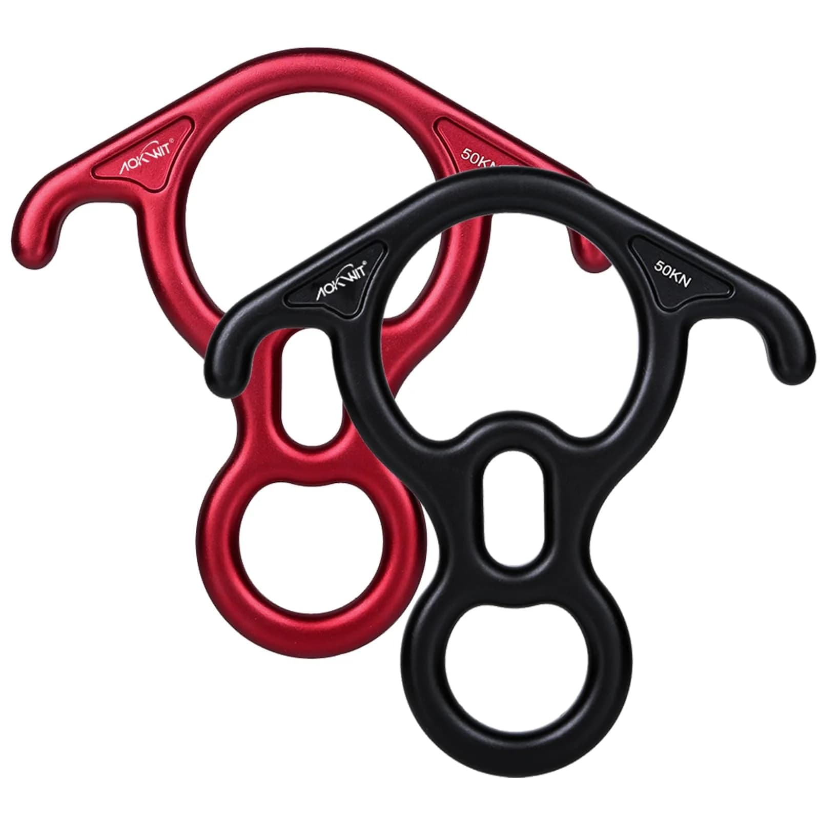 AOKWIT 50KN Rescue Figure 8 Descender 282g (9.95oz) | Bent-Ear Belay Device for Rock Climbing, Rappelling, and Rescue