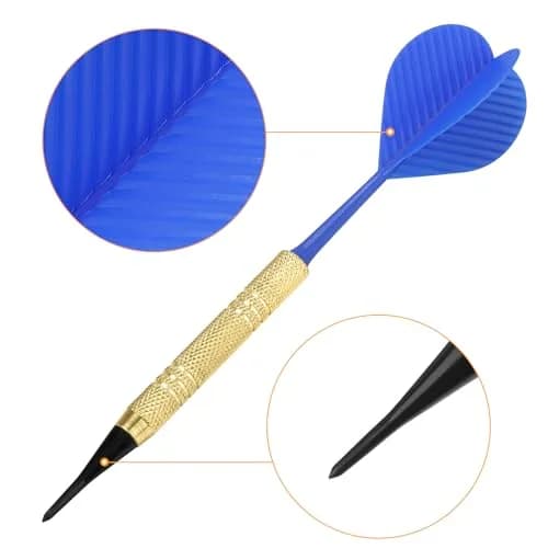 Accmor 20 Pack Soft Tip Darts Set with 100 Extra 2BA Tips | Gold Color, 13g Weight thumbnail 3