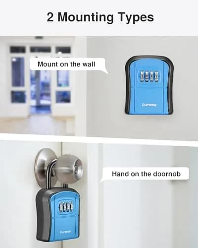 Puroma Blue Key Lock Box with 4-Digit Combination | 15.6 cm (6.14 in) Length thumbnail 2