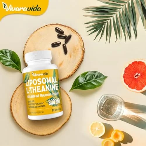 Vivaravida L-Theanine 800mg Supplement with GABA and Magnesium Glycinate | Sleep & Relaxation (60 Softgels) thumbnail 6