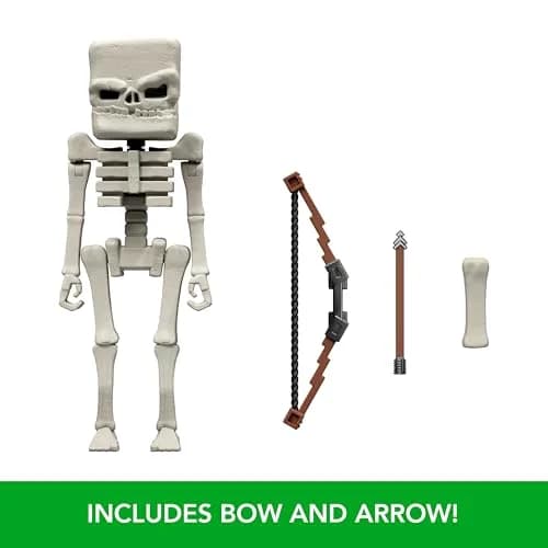 Mattel Minecraft Skeleton Action Figure & Accessories Set 4-inch Scale | Inspired by A Minecraft Movie thumbnail 3