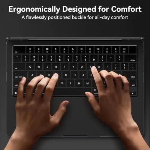 EooCoo Textured Matte Black Hard Case for MacBook Pro 14-inch (2021-2026 Models) | Scratch & Fingerprint Resistant thumbnail 9
