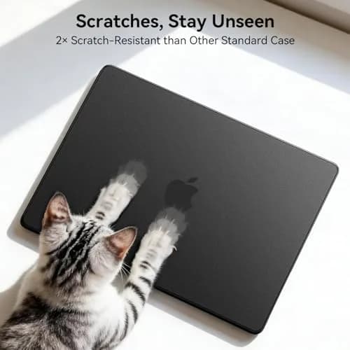 EooCoo Textured Matte Black Hard Case for MacBook Pro 14-inch (2021-2026 Models) | Scratch & Fingerprint Resistant thumbnail 3