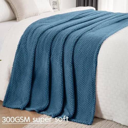 Jungle Star Blue Soft Fleece 300GSM Twin Blanket 152cm x 203cm (60"x80") | Cozy Flannel for Couch, Bed, Sofa thumbnail 2
