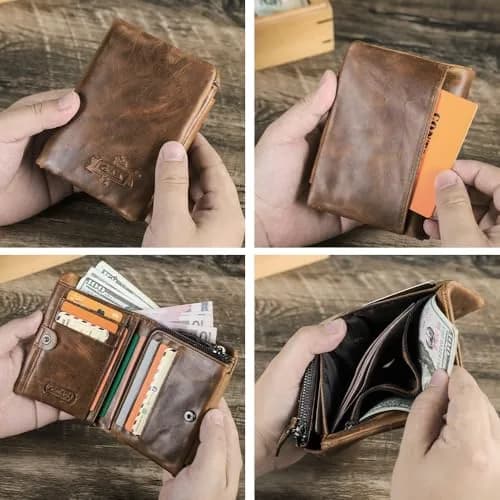CONTACTS Crazy Horse Leather Bifold Wallet for Men | 12 cm (4.72 in) thumbnail 7