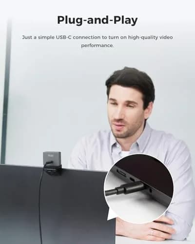 OBSBOT Meet 2-4K Webcam for PC with 1/2" Sensor, AI Framing & Autofocus | 4K Clarity, AI Features, Compact Design thumbnail 5