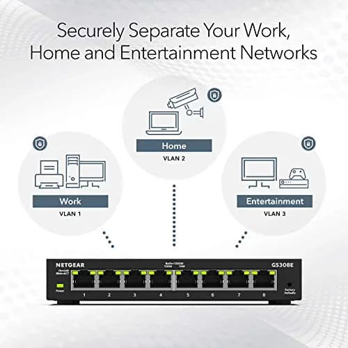 NETGEAR 8-Port Gigabit Ethernet Easy Smart Managed Network Switch (GS308E) | Reliable Network Backbone for Offices thumbnail 5