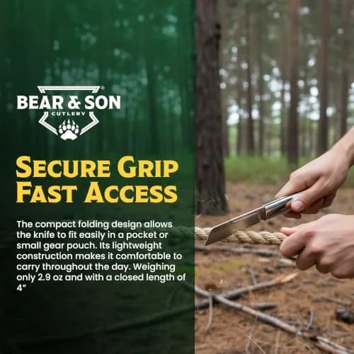Bear & Son Barlow Pocket Knife 2-3/4" Sheepsfoot Blade | High Carbon Stainless Steel, White Bone Handle, Made in USA thumbnail 6