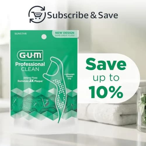 GUM Professional Clean Dental Floss Picks Fresh Mint 540 Count (6 x 90 Count) | Dermatologist Tested, Hypoallergenic thumbnail 7