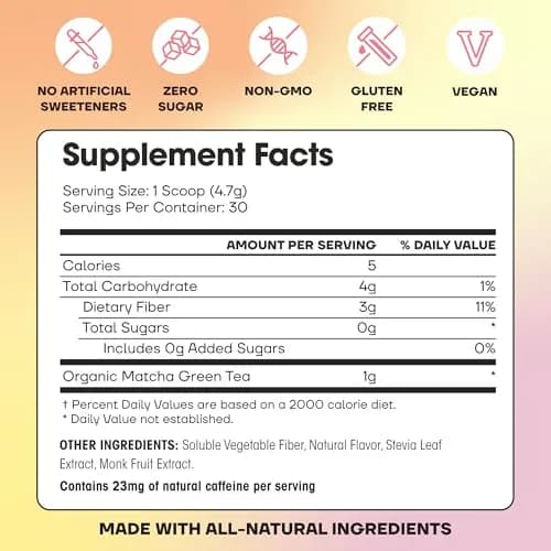 Fit & Lean Matcha Amore Iced Tea, Raspberry Flavor, 30 Servings | Organic, Vegan, Gluten-Free, Supports Gut & Focus thumbnail 7