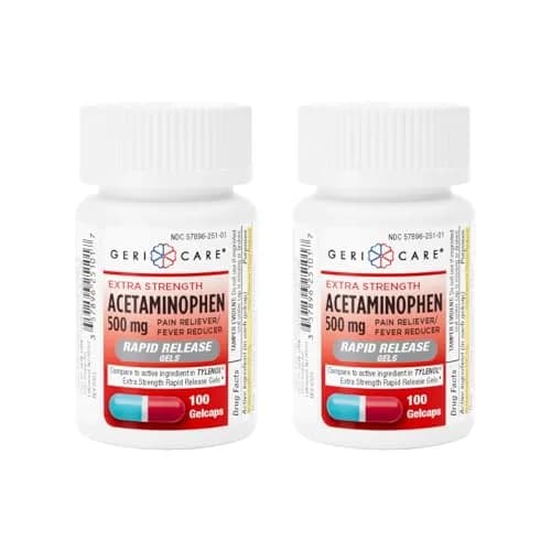 GeriCare Extra Strength Acetaminophen 500mg | Rapid Relief & Fever Reduction thumbnail 1