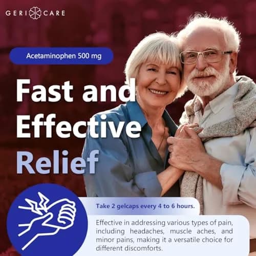 GeriCare Extra Strength Acetaminophen 500mg | Rapid Relief & Fever Reduction thumbnail 5