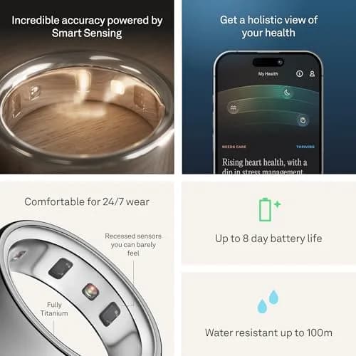 Oura Ring 4 Silver Size 13 | Smart Ring for Sleep, Activity, Women's Health, AI Advisor thumbnail 4