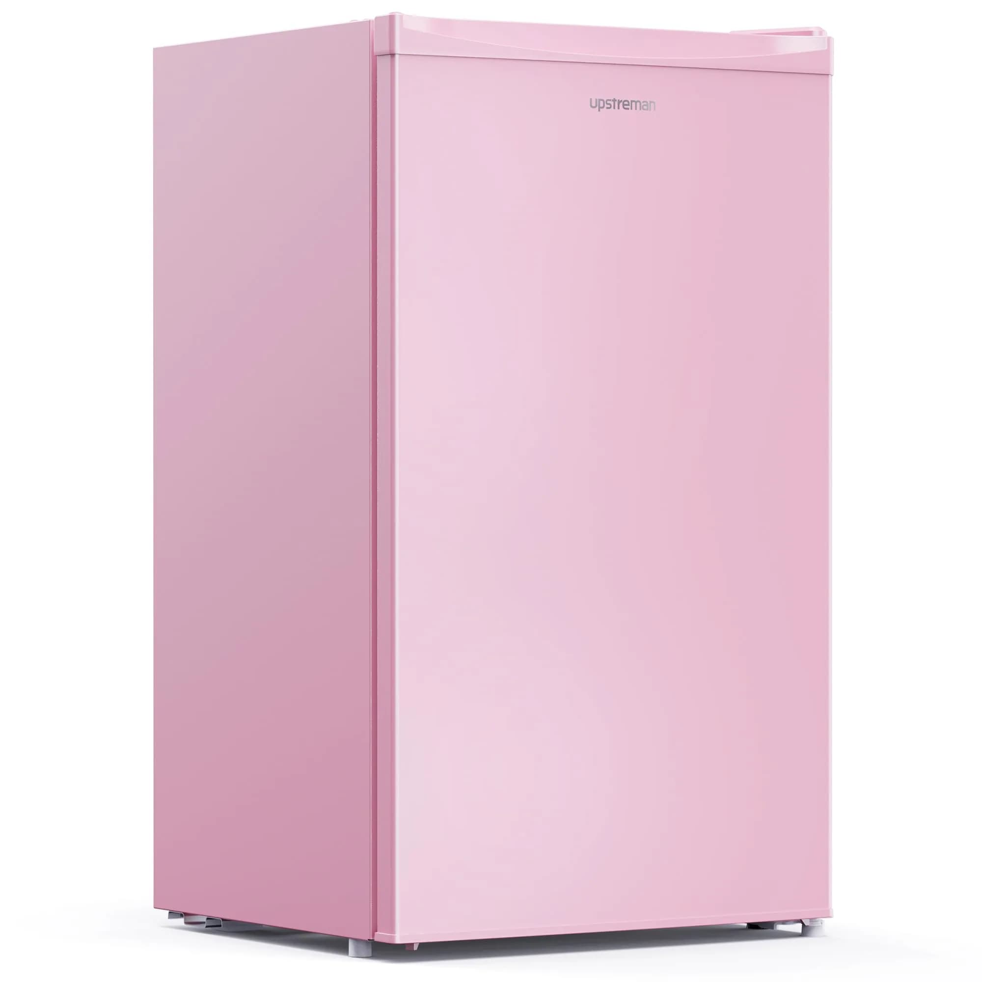 Upstreman Mini Fridge Pink 3.2 Cu.Ft | Space-Efficient Dorm & Office Cooler - main product image