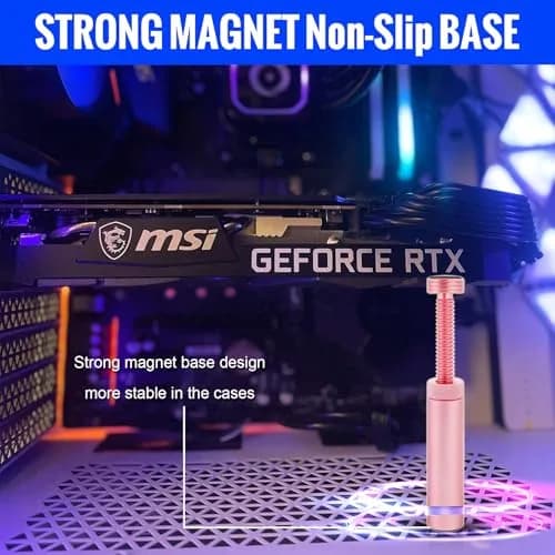 Aivalas Pink GPU Support Bracket | Height Adjustable Anti Sag Holder for Universal Graphics Card thumbnail 5