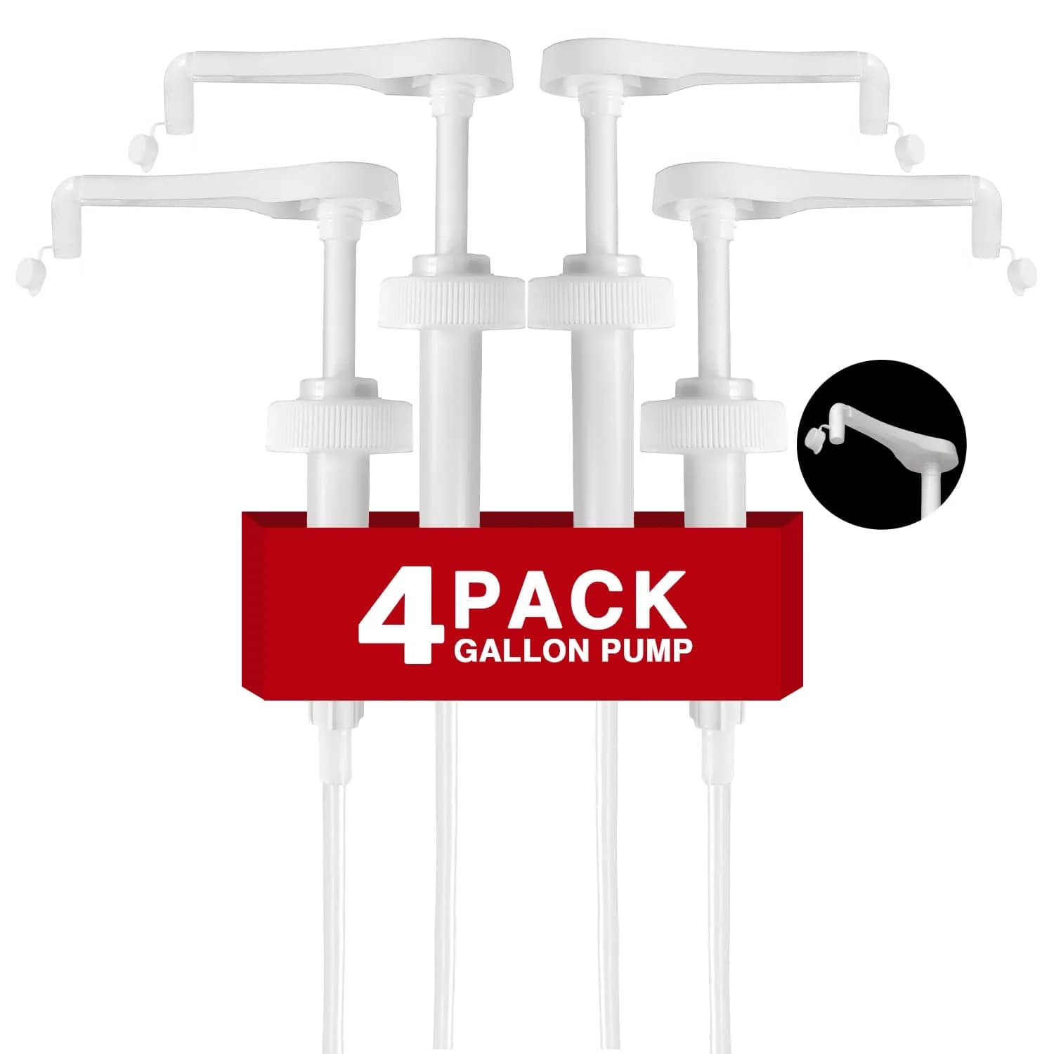 DupakSYS 4Pcs 38-400 Leak Proof Gallon Jug Syrup Pump Dispenser | Fits 1 Gallon Bottles - main product image