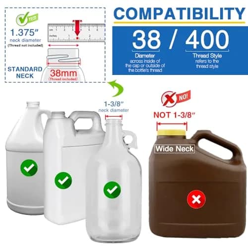 DupakSYS 4Pcs 38-400 Leak Proof Gallon Jug Syrup Pump Dispenser | Fits 1 Gallon Bottles thumbnail 4