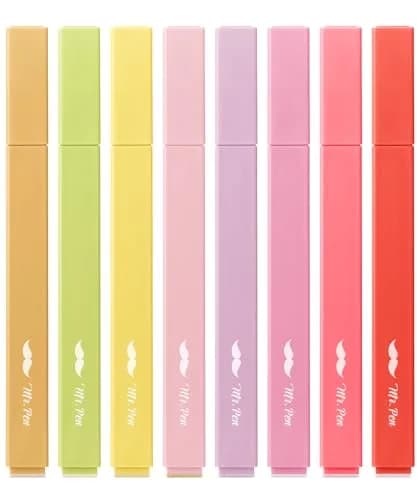 Mr. Pen Aesthetic Highlighters No Bleed, 8 Pack, Assorted Colors | Chisel Tip, Cute Highlighters for Journaling, Highlighting, Underlining, Fast Dry thumbnail 1