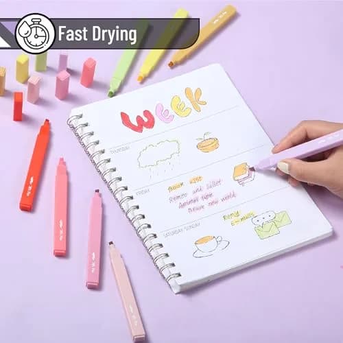 Mr. Pen Aesthetic Highlighters No Bleed, 8 Pack, Assorted Colors | Chisel Tip, Cute Highlighters for Journaling, Highlighting, Underlining, Fast Dry thumbnail 3