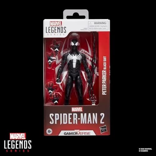 Marvel Legends Series Gamerverse Peter Parker Black Suit, Spider-Man 2 Video Game-Inspired Collectible 6 Inch Action Figure | Premium Design & Articulation thumbnail 2