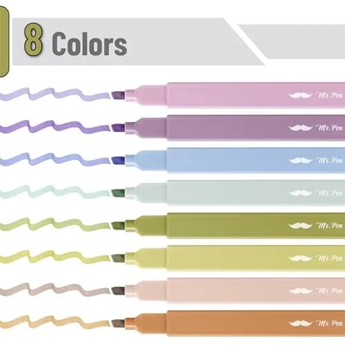 Mr. Pen Aesthetic Highlighters No Bleed, 8 Pack, Verdant Earth Colors | Chisel Tip, Fast Dry, for Journaling & School thumbnail 2