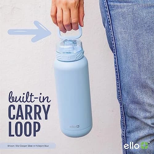 Ello Cooper 40oz Insulated Stainless Steel Water Bottle with Straw, Yucca | Keeps Drinks Cold 24H, Leakproof, BPA-Free thumbnail 6