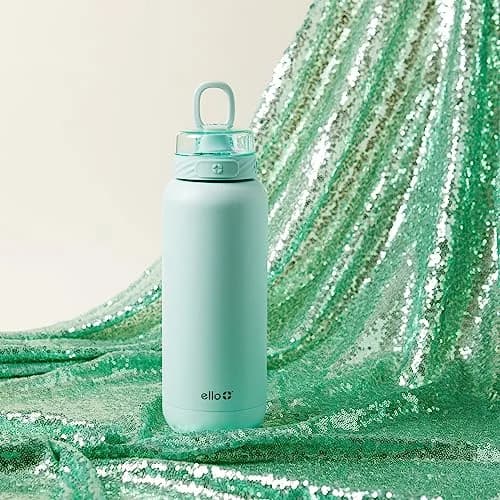 Ello Cooper 40oz Insulated Stainless Steel Water Bottle with Straw, Yucca | Keeps Drinks Cold 24H, Leakproof, BPA-Free thumbnail 2