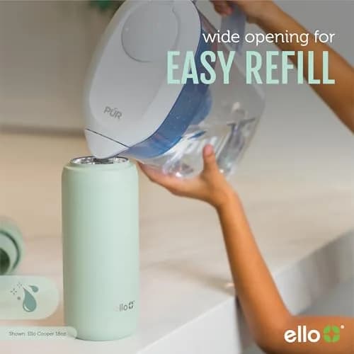 Ello Cooper 40oz Insulated Stainless Steel Water Bottle with Straw, Antigua | Keeps Cold 24 Hours thumbnail 7