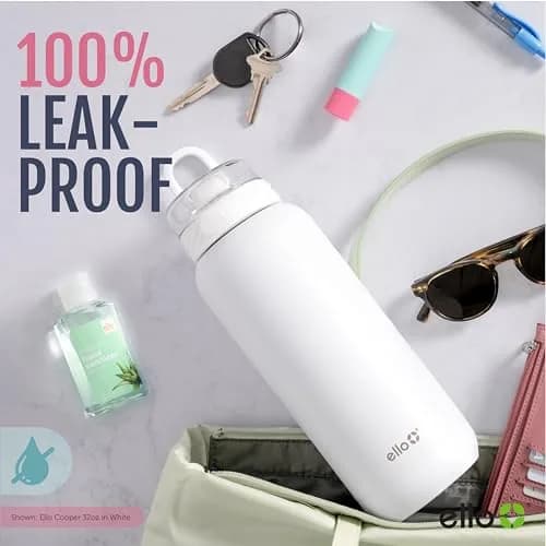 Ello Cooper 40oz Insulated Stainless Steel Water Bottle with Straw, Antigua | Keeps Cold 24 Hours thumbnail 8