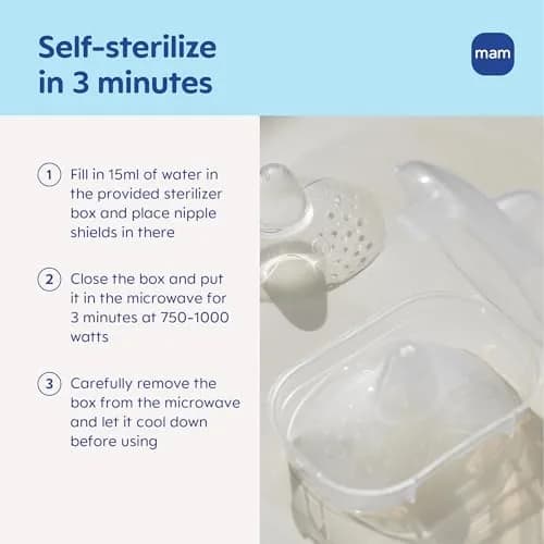 MAM Nipple Shields for Breastfeeding Medium 20mm 2 Pack | Developed with Lactation Experts for Latch Assistance thumbnail 4