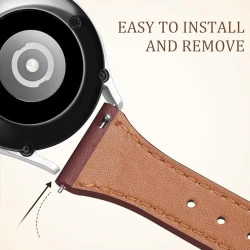GEAK Slim Leather Band Compatible with Galaxy Watch 7/6/5/4/Active 2 | Genuine Leather, 20mm, Quick Release thumbnail 8