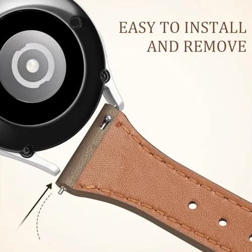 GEAK Slim Leather Band Compatible with Samsung Galaxy Watch 7/6/5/4 40mm 44mm 45mm Classic, 20mm Genuine Leather Strap with Quick Release Buckle for Women thumbnail 5
