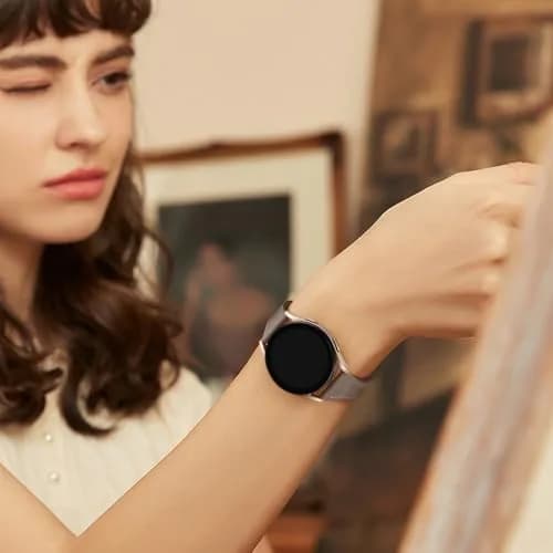 GEAK Slim Leather Band Compatible with Samsung Galaxy Watch 7/6/5/4 40mm 44mm 45mm Classic, 20mm Genuine Leather Strap with Quick Release Buckle for Women thumbnail 8