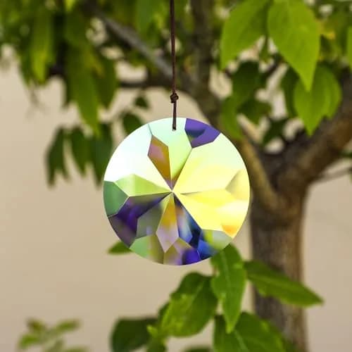 YU FENG 3 Inch Round Crystal Prism Suncatcher, AB Color Rainbow Maker (79mm / 3.1in) thumbnail 6