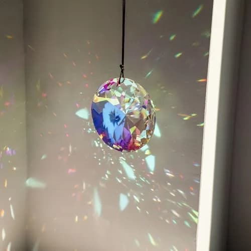YU FENG 3 Inch Round Crystal Prism Suncatcher, AB Color Rainbow Maker (79mm / 3.1in) thumbnail 8