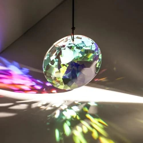 YU FENG 3 Inch Round Crystal Prism Suncatcher, AB Color Rainbow Maker (79mm / 3.1in) thumbnail 3