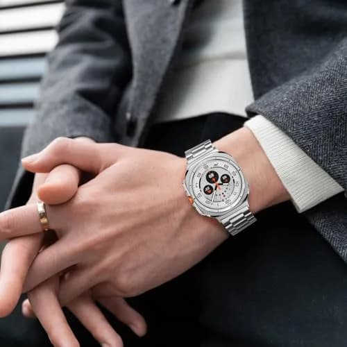 Anlinser No Gap Metal Watch Band Compatible with Samsung Galaxy Watch Ultra 2/1 47mm Silver | Adjustable Stainless Steel Strap thumbnail 6