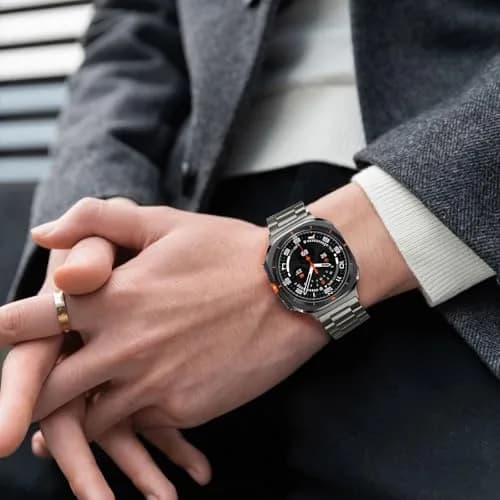 Anlinser No Gap Bands Compatible with Samsung Galaxy Watch Ultra 2/1 47mm Graphite | Stainless Steel Metal Strap thumbnail 6