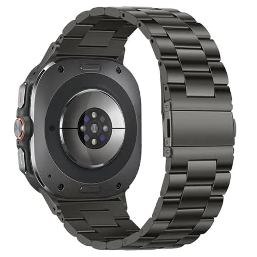 Anlinser No Gap Bands Compatible with Samsung Galaxy Watch Ultra 2/1 47mm Graphite | Stainless Steel Metal Strap thumbnail 2