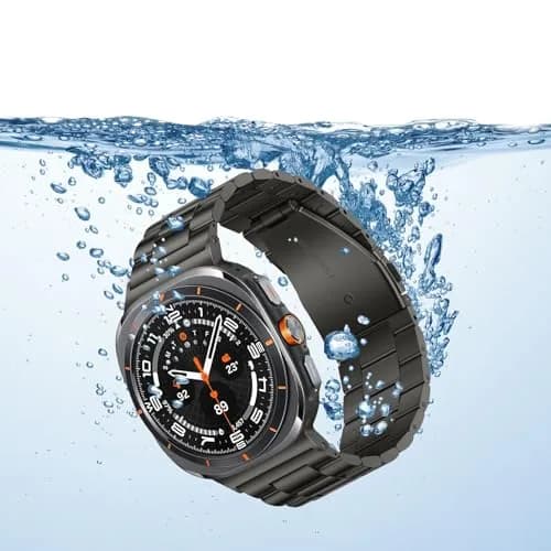 Anlinser No Gap Bands Compatible with Samsung Galaxy Watch Ultra 2/1 47mm Graphite | Stainless Steel Metal Strap thumbnail 4