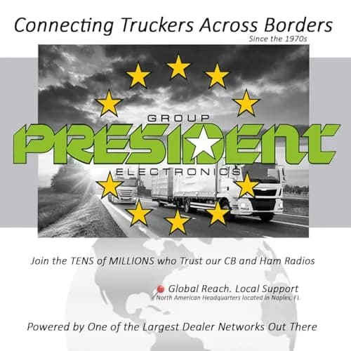 President Ted FCC AM/FM 40 Channel Compact CB Radio | LED Display, Emergency Channels, 13.8V, 4 W, Compact Size thumbnail 4