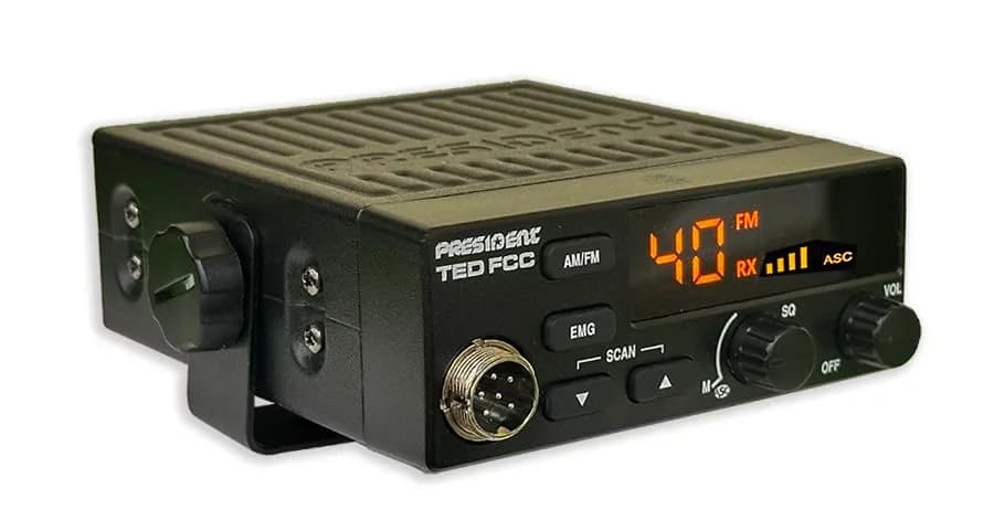 President Ted FCC AM/FM 40 Channel Compact CB Radio | LED Display, Emergency Channels, 13.8V, 4 W, Compact Size thumbnail 9