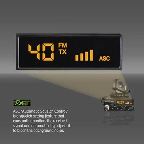 President Ted FCC AM/FM 40 Channel Compact CB Radio | LED Display, Emergency Channels, 13.8V, 4 W, Compact Size thumbnail 3