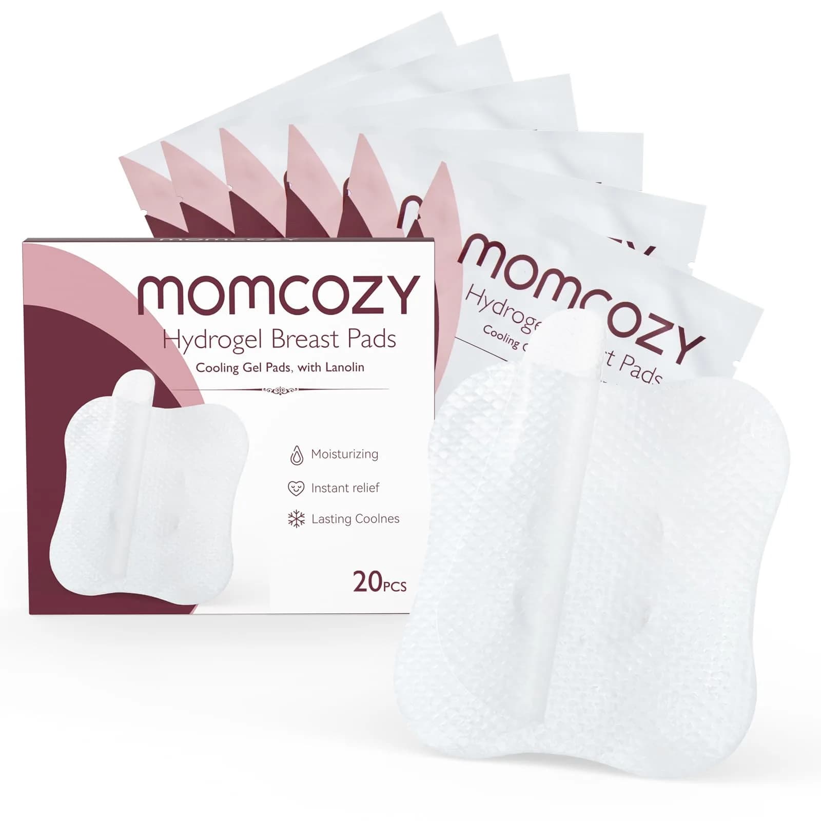 Momcozy Hydrogel Nursing Pads 20 Count | Cooling Relief for Sore Nipples - main product image
