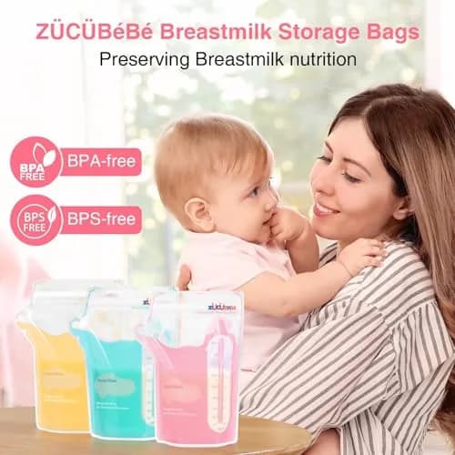 ZÜCÜBéBé Breastmilk Storage Bags 360 Count | 227ml (8oz) BPA-Free, Leakproof, Self-Standing with Pour Spout thumbnail 6