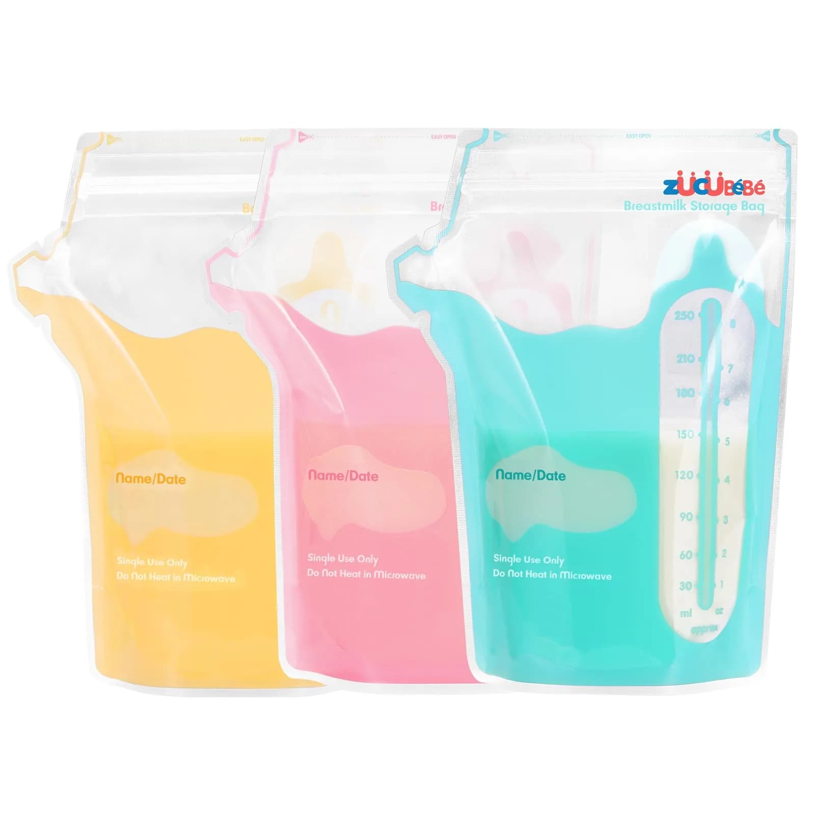 ZÜCÜBéBé Breastmilk Storage Bags 360 Count | 227ml (8oz) BPA-Free, Leakproof, Self-Standing with Pour Spout